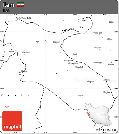 Blank Simple Map of Ilam
