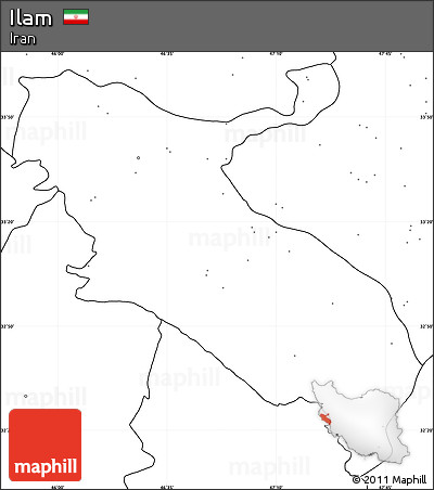 Blank Simple Map of Ilam, no labels