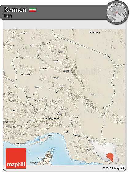Shaded Relief 3D Map of Kerman