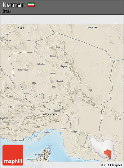 Shaded Relief 3D Map of Kerman