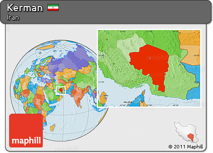 Political Location Map of Kerman