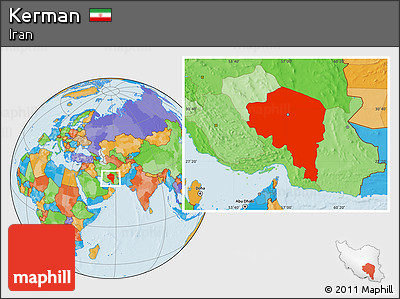 Political Location Map of Kerman