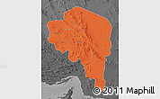 Political Map of Kerman, darken, desaturated