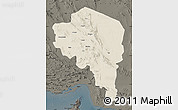 Shaded Relief Map of Kerman, darken