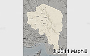 Shaded Relief Map of Kerman, darken, semi-desaturated