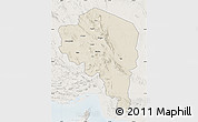 Shaded Relief Map of Kerman, lighten