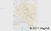 Shaded Relief Map of Kerman, lighten, semi-desaturated