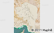 Shaded Relief Map of Kerman, satellite outside