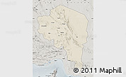 Shaded Relief Map of Kerman, semi-desaturated