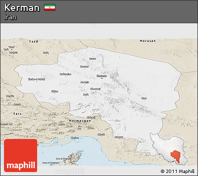 Classic Style Panoramic Map of Kerman