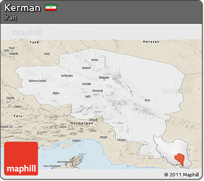 Classic Style Panoramic Map of Kerman