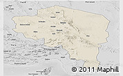 Shaded Relief Panoramic Map of Kerman, desaturated