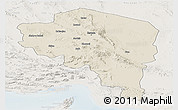 Shaded Relief Panoramic Map of Kerman, lighten