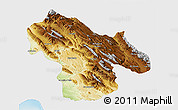 Physical 3D Map of Kohgiluyeh & Boyer Ahmad, single color outside