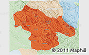 Political 3D Map of Kohgiluyeh & Boyer Ahmad, lighten