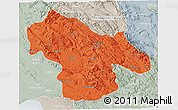 Political 3D Map of Kohgiluyeh & Boyer Ahmad, lighten, semi-desaturated