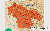 Political 3D Map of Kohgiluyeh & Boyer Ahmad, satellite outside