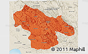 Political 3D Map of Kohgiluyeh & Boyer Ahmad, shaded relief outside