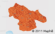 Political 3D Map of Kohgiluyeh & Boyer Ahmad, single color outside