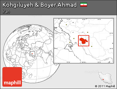 Blank Location Map of Kohgiluyeh & Boyer Ahmad