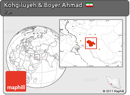 Blank Location Map of Kohgiluyeh & Boyer Ahmad