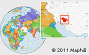 Political Location Map of Kohgiluyeh & Boyer Ahmad, highlighted country