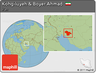 Savanna Style Location Map of Kohgiluyeh & Boyer Ahmad