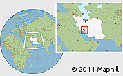 Savanna Style Location Map of Kohgiluyeh & Boyer Ahmad, highlighted country, within the entire country
