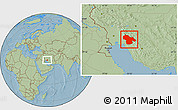Savanna Style Location Map of Kohgiluyeh & Boyer Ahmad, hill shading