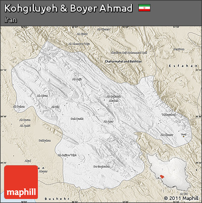 Classic Style Map of Kohgiluyeh & Boyer Ahmad