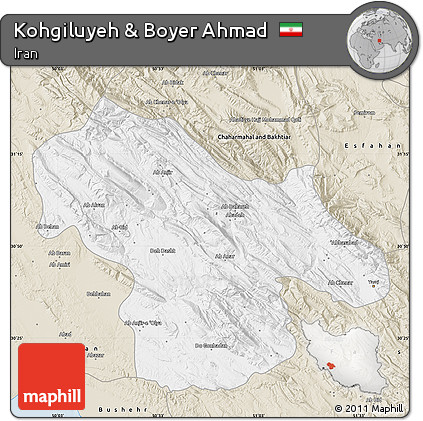 Classic Style Map of Kohgiluyeh & Boyer Ahmad