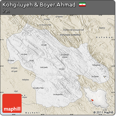 Classic Style Map of Kohgiluyeh & Boyer Ahmad