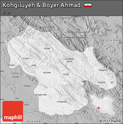 Gray Map of Kohgiluyeh & Boyer Ahmad