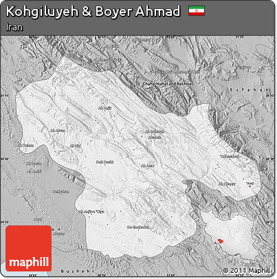 Gray Map of Kohgiluyeh & Boyer Ahmad