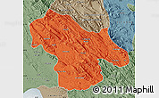 Political Map of Kohgiluyeh & Boyer Ahmad, semi-desaturated