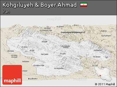 Classic Style Panoramic Map of Kohgiluyeh & Boyer Ahmad