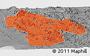 Political Panoramic Map of Kohgiluyeh & Boyer Ahmad, desaturated