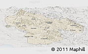 Shaded Relief Panoramic Map of Kohgiluyeh & Boyer Ahmad, lighten, semi-desaturated