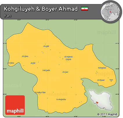 Savanna Style Simple Map of Kohgiluyeh & Boyer Ahmad, cropped outside