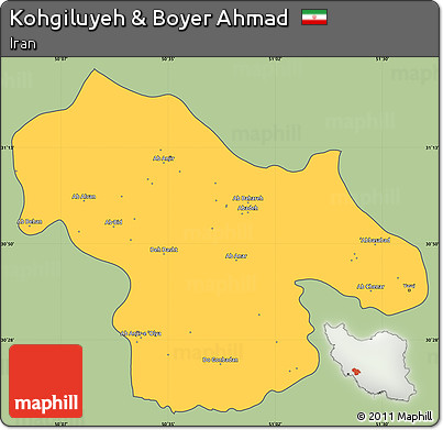 Savanna Style Simple Map of Kohgiluyeh & Boyer Ahmad, cropped outside
