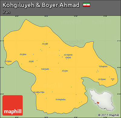 Savanna Style Simple Map of Kohgiluyeh & Boyer Ahmad, cropped outside