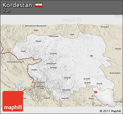 Classic Style 3D Map of Kordestan