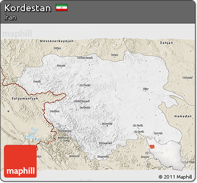 Classic Style 3D Map of Kordestan