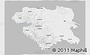 Gray 3D Map of Kordestan, single color outside