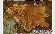 Physical 3D Map of Kordestan, darken