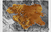 Physical 3D Map of Kordestan, desaturated