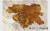 Physical 3D Map of Kordestan, lighten