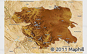 Physical 3D Map of Kordestan, satellite outside