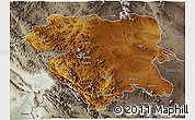 Physical 3D Map of Kordestan, semi-desaturated