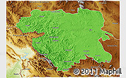 Political 3D Map of Kordestan, physical outside